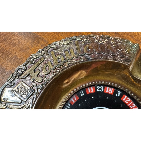 Vintage Las Vegas Roulette Wheel Ashtray Working Spinner Casino Bar Decor - Picture 6 of 12